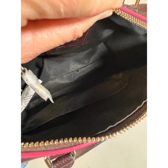 Coach Mini Bennett Satchel Oxblood Multi Crossgrain Leather Bag F22237 NWT - Picture 7 of 8